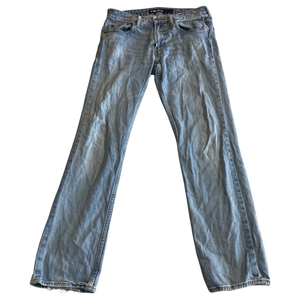 Bonobos Denim Mens 31x32 (Fit 31x30) Straight Leg Light Wash Blue Jeans 100339